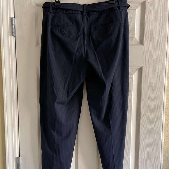 Banana Republic Navy Blue Avery Tie Stripe Pant Trousers (size 8) - Picture 13 of 16